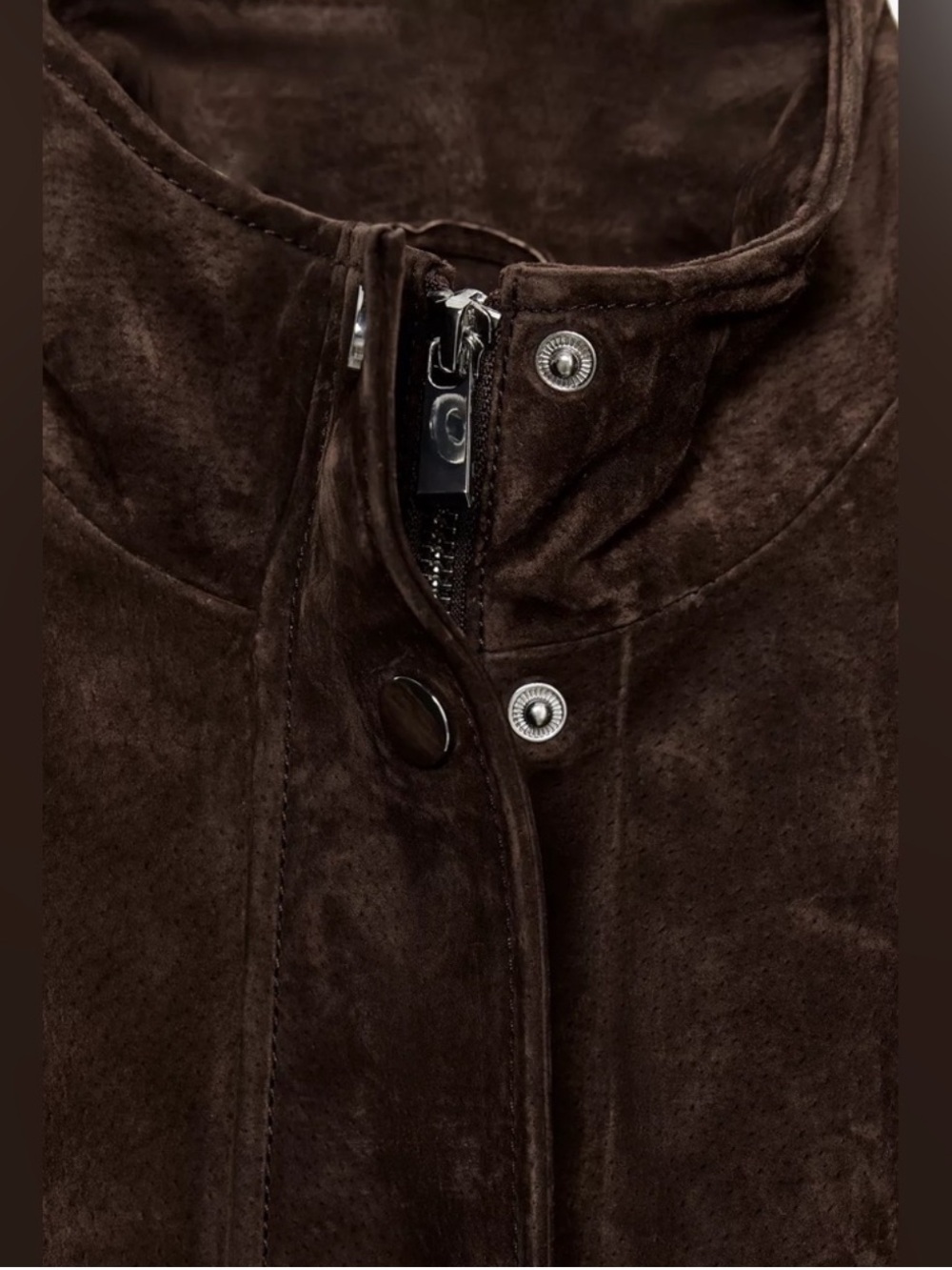 Zara Real Suede Leather Pocket Bomber Jacket XL - New with tag - Picture 3 of 16